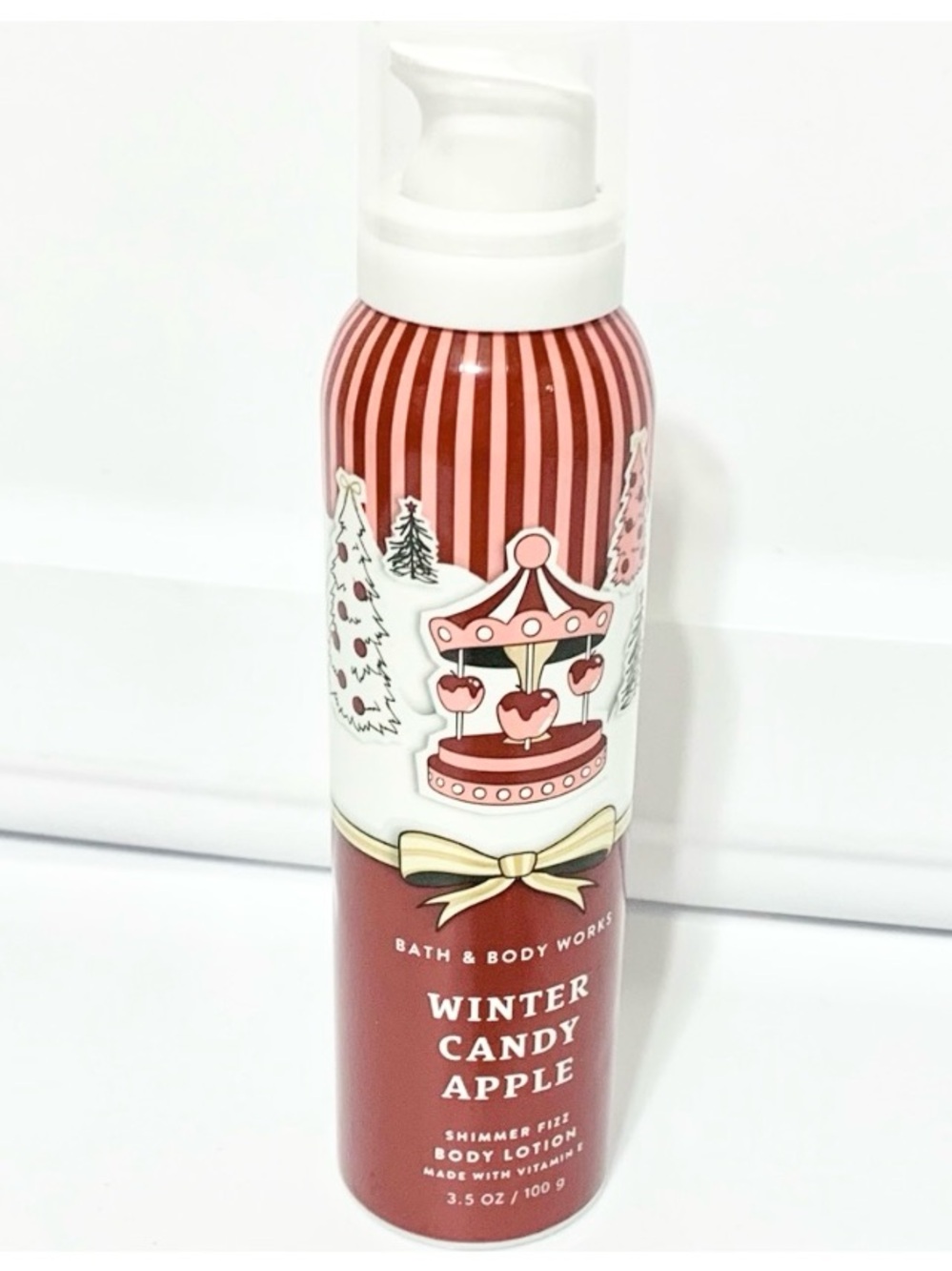 Bath & Body Works Shimmer Fizz Body Lotion Winter Candy Apple NEW
